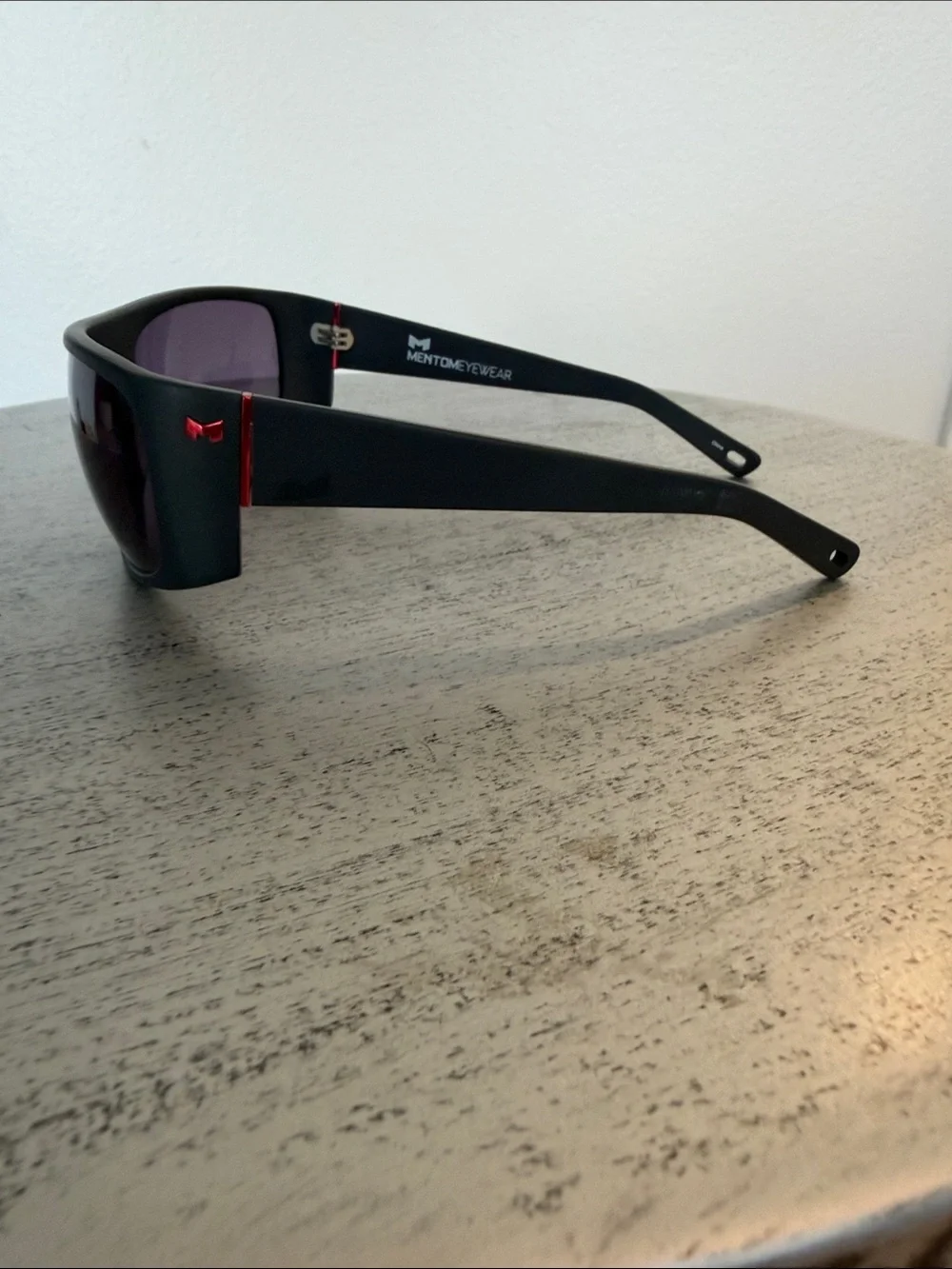 Men's handmade Black Wrap Sunglasses with Dark Smoke Lenses